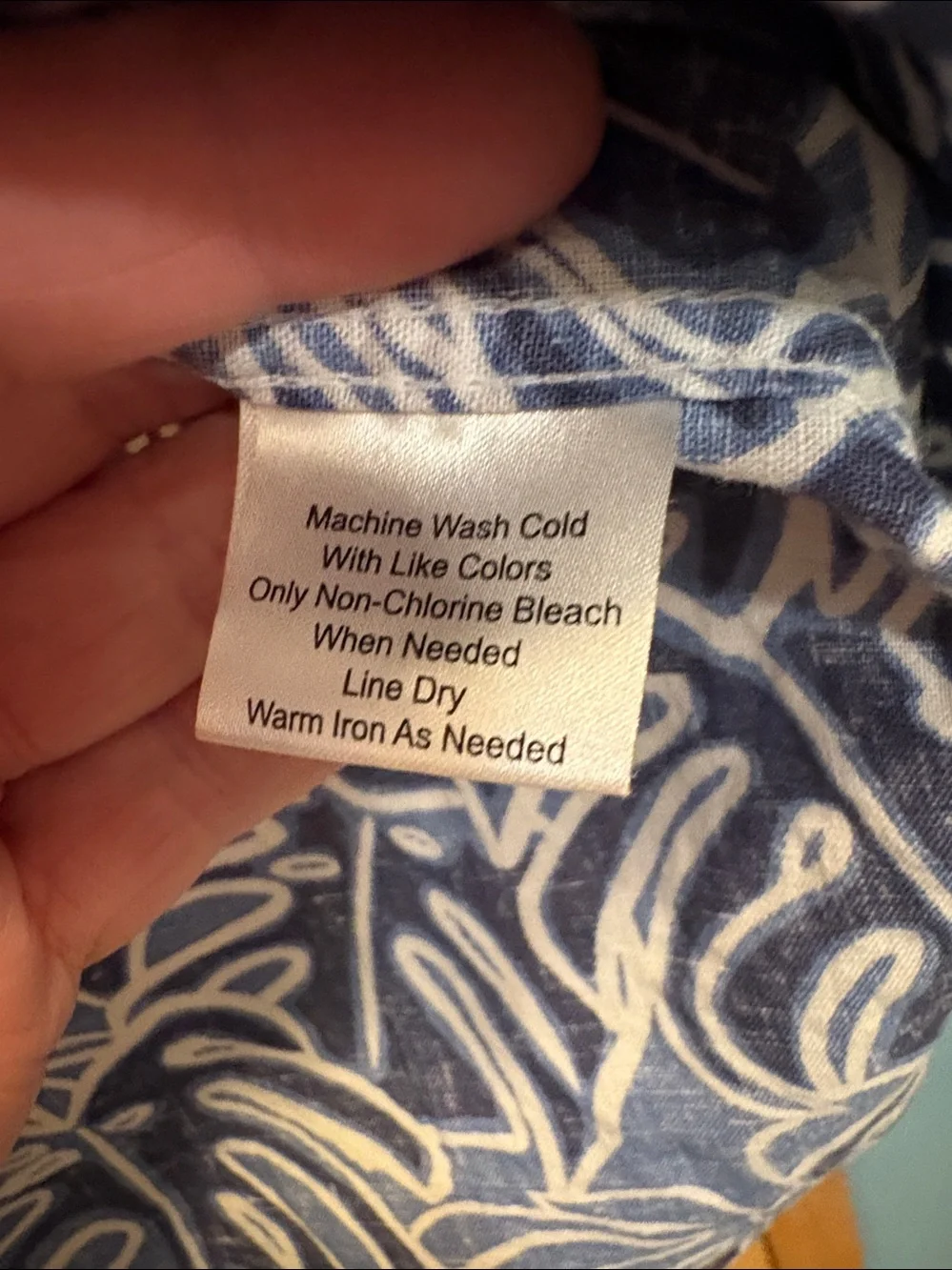 Linen Blend Men’s Hawaiian Shirt Blue Floral Sz XL - Picture 4 of 5